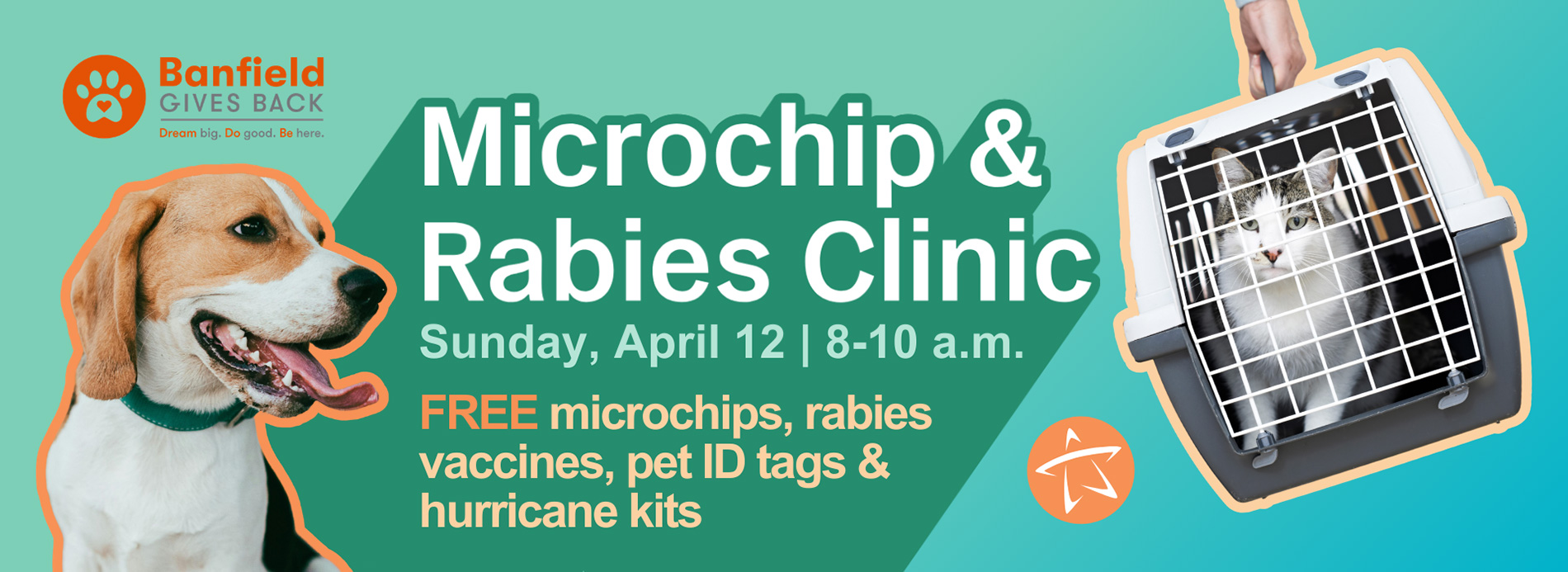 Microchip and Rabies Clinic on April 12 8 - 12pm